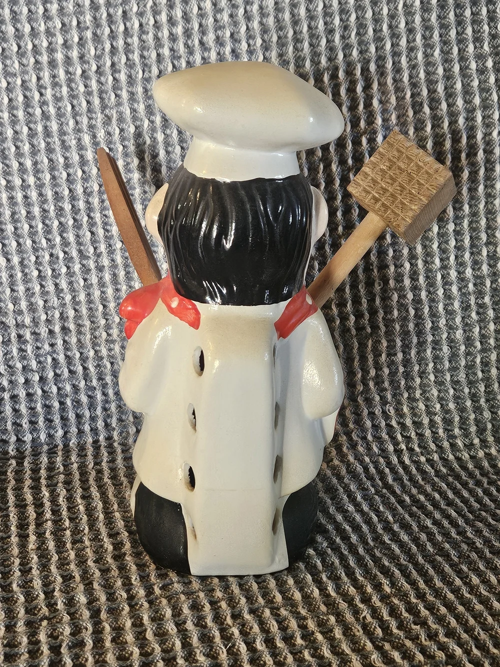 Ceramic Chef Utensil Holder - White & Red